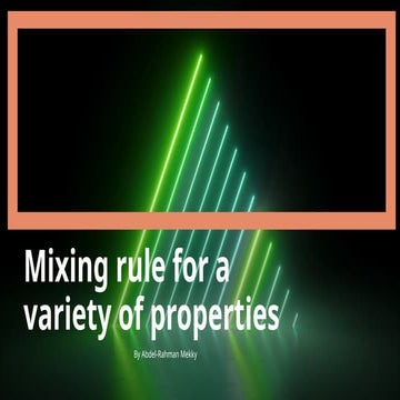 Mixing Rule for Dynamic Viscosity in Liquid Mixtures: Industrial ...