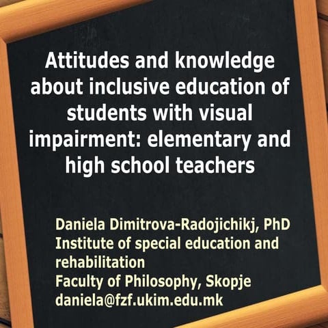 ATTITUDES AND KNOWLEDGE ABOUT INCLUSIVE EDUCATION OF STUDENTS WITH ...