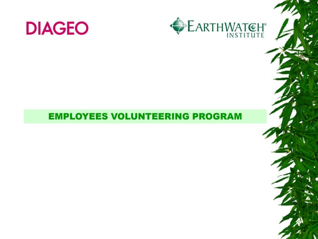 Presentation earthwatch champions employees volunteering program 2004 2005