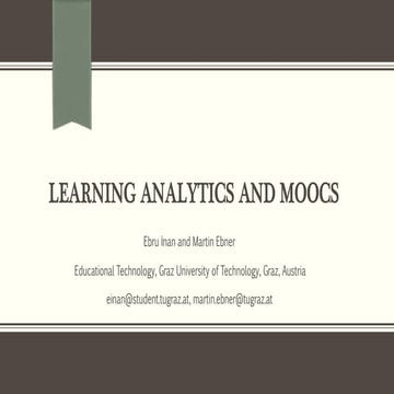 Learning Analytics and MOOCs