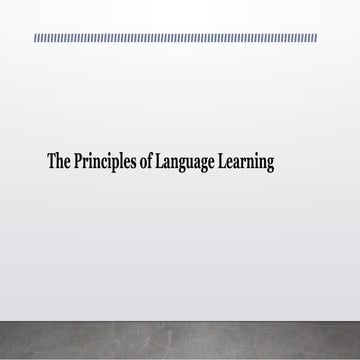 ENGLISH 101 B- the principle of language