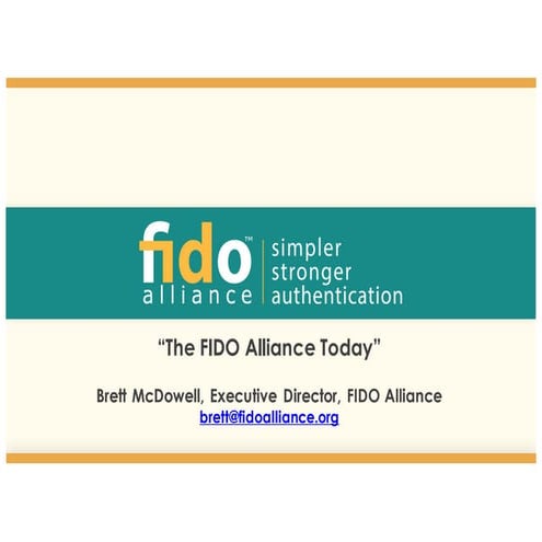 FIDO Alliance Today: Status and News