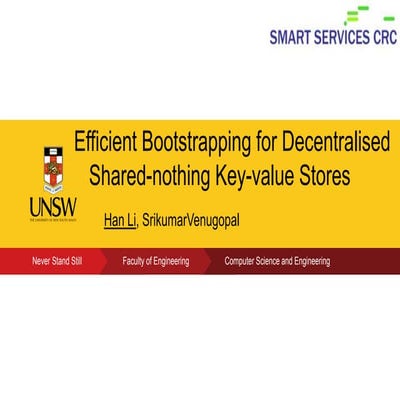 Efficient node bootstrapping for decentralised shared-nothing Key-Value Stores