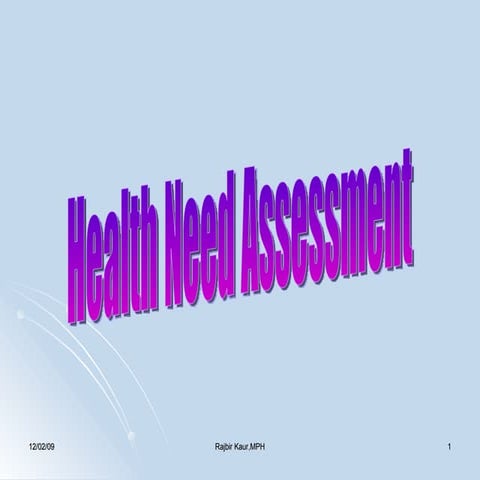 Health Need Assessment