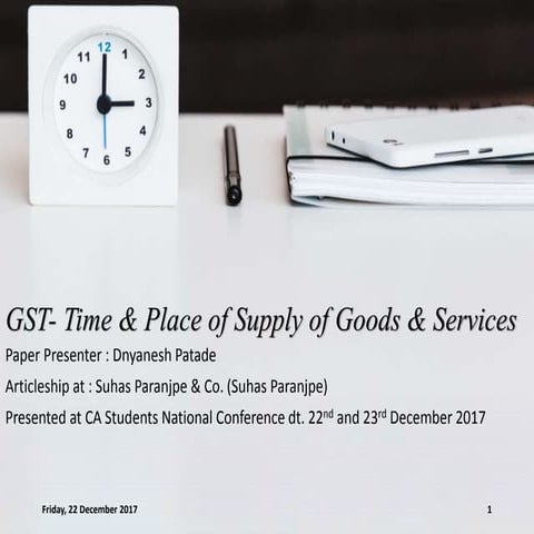 GST : Time and Place of Supply