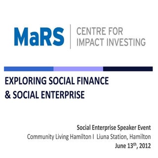 Exploring Social Finance & Social E...