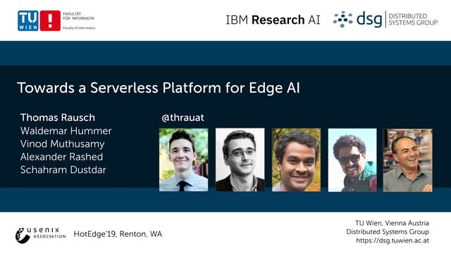 Towards a Serverless Platform for Edge AI