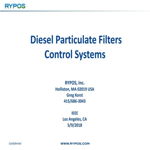 Diesel Particulate Filters Control Systems