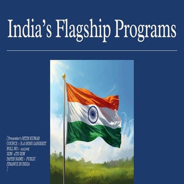 Comprehensive Overview of India’s Flagship Socio-Economic Development ...
