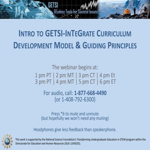 Presentation: Introduction to the GETSI-InTeGrate Development Model &amp; Gui...