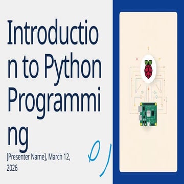 Comprehensive Introduction to Python Programming and Raspberry Pi for ...
