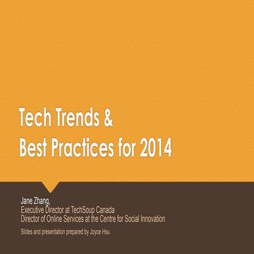 Tech Trends and Best Practices for 2014
