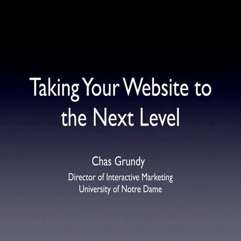 Taking Your Website to the Next Level