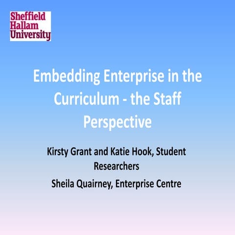 2012 Paper Presentation on Entreprise in HE