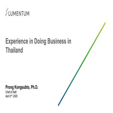 Experience in Doing Business in Thailand (Lumentum)