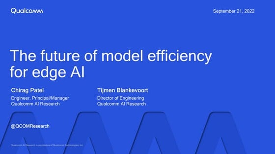 Presentation - Model Efficiency for Edge AI