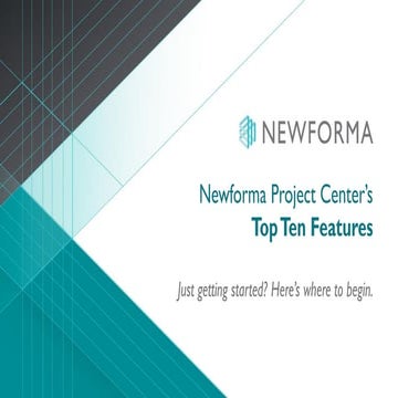 Newforma Project Center Top 10: Most Popular Features