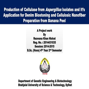 Production of cellulase and it's application