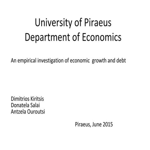 An empirical investigation of economic growth and debt