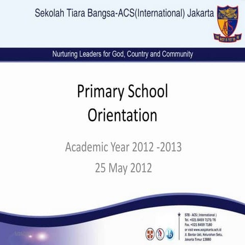 Presentation   Orientation Day - 25 May 2012