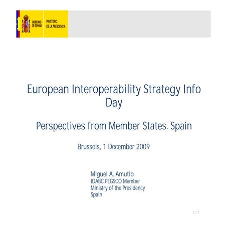 European Interoperability Strategy (EIS), Presentation perspectives from memb...
