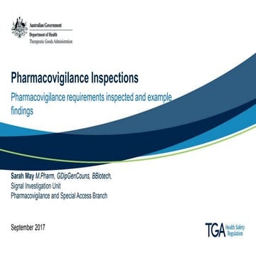 Presentation: Pharmacovigilance requirements inspected and example findings