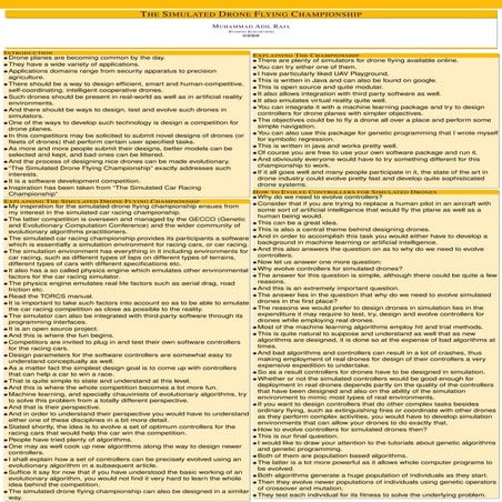 The Simulated Drone Flying Championship