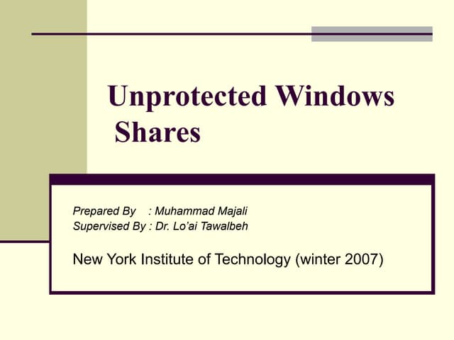Presentation Prepared By: Mohamad Almajali