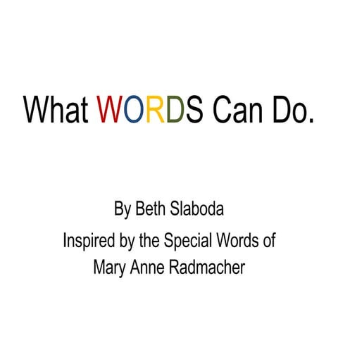 What Words Can Do