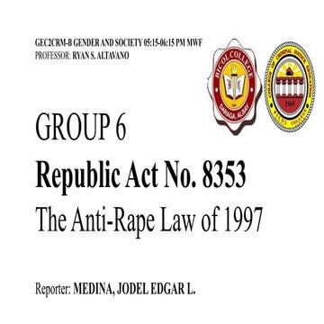 Rape law lectures | PPT