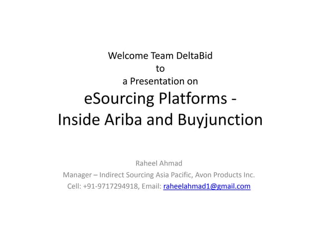 eSourcing Presentation by Raheel