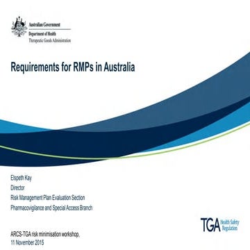 Requirements for RMPs in Australia