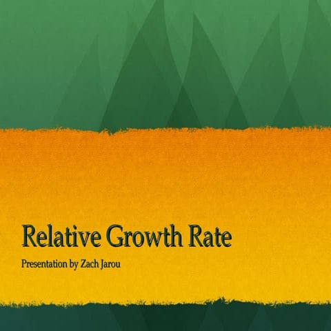 Relative Growth Rate (RGR) - Plant Physiology
