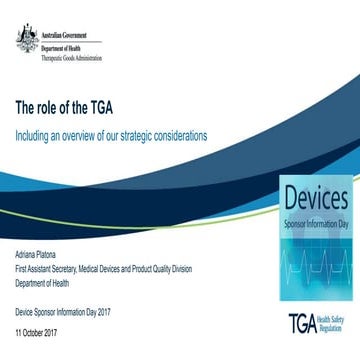 TGA presentation: The role of the TGA