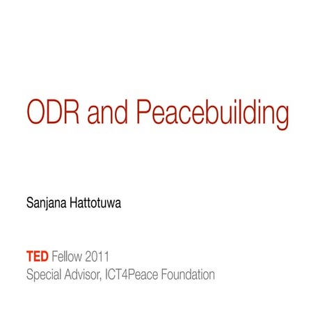 ODR and Peacebuilding