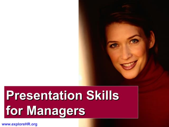 Presentation Skills For Managers   