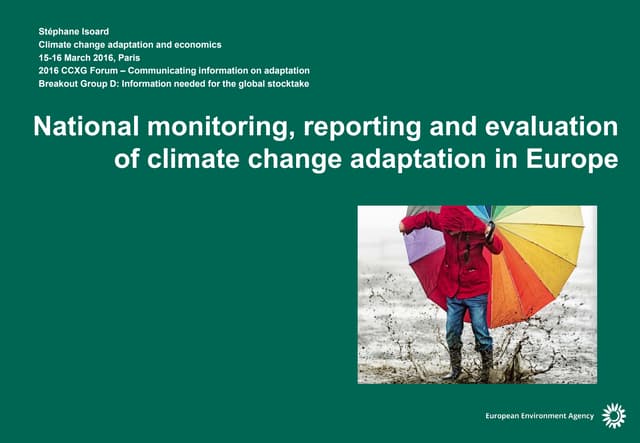 National monitoring, reporting and evaluation of climate change adaptation in Europe, by Stéphane Isoard