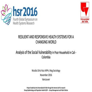 Resilient & responsive health systems for a changing world: Analysis of the S...