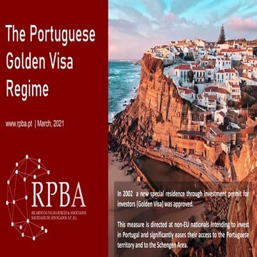 RPBA Presentation - The Portuguese Golden Visa Regime - Updated: 24.03.2021