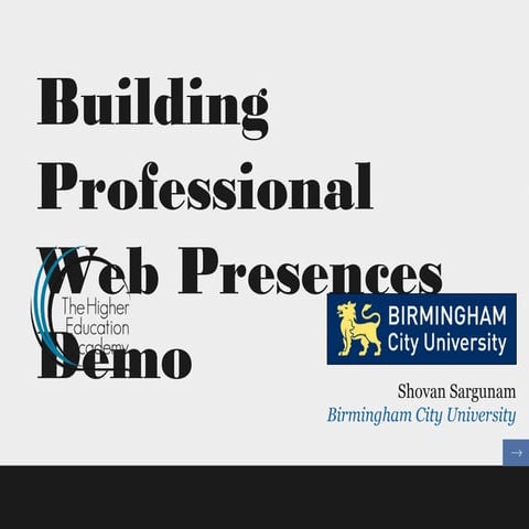 Building Professional Web Presence 