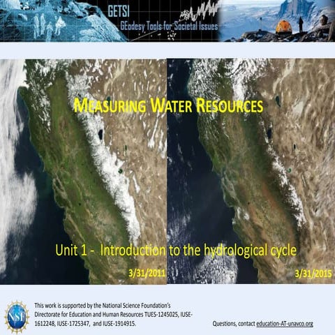Presentation: Unit 1 Introduction to the hydrological cycle