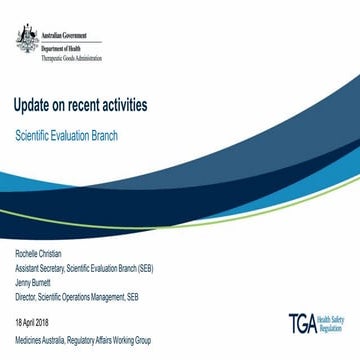 TGA presentation: Update on recent activities