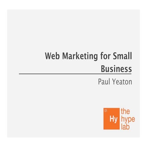 Web Marketing for Small Business