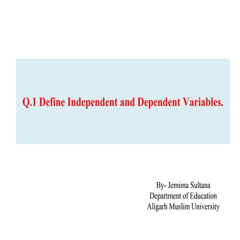 Variables of Educational Research