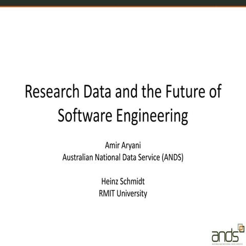 Research Data and the Future of Software Engineering