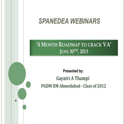 Spanedea Webinar - CAT 2013 - 4 Month RoadMap to Crack Verbal Ability 