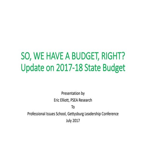 Presentation -What makes a budget?