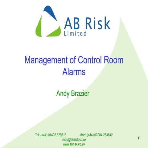 Management of control room alarms