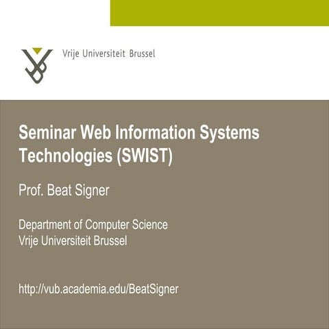 Introduction - Lecture 1 - Seminar Web Information Systems Technology (WE-DIN...