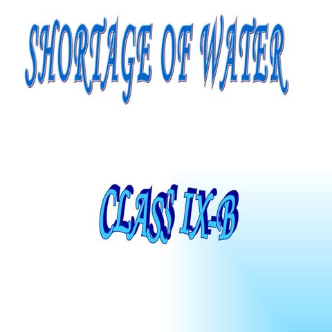 shortage of water